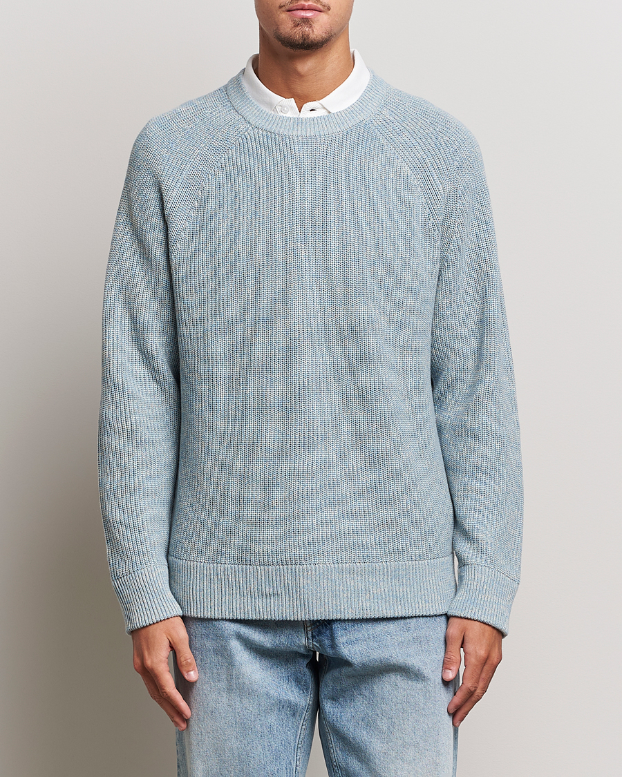 Herre | Strikkede trøjer | NN07 | Jacobo Organic Cotton Knitted Sweater Ashley Blue Mel