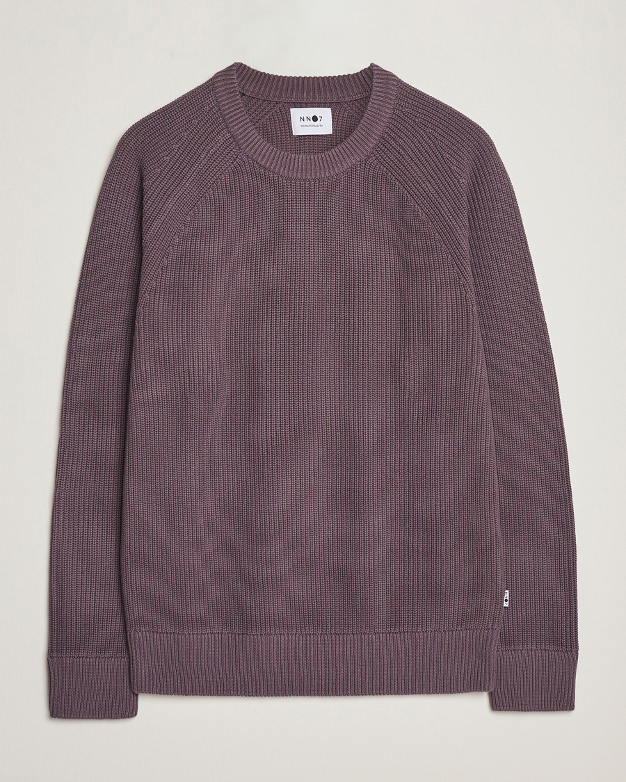 Herre | Trøjer | NN07 | Jacobo Organic Cotton Knitted Sweater Purple Brown