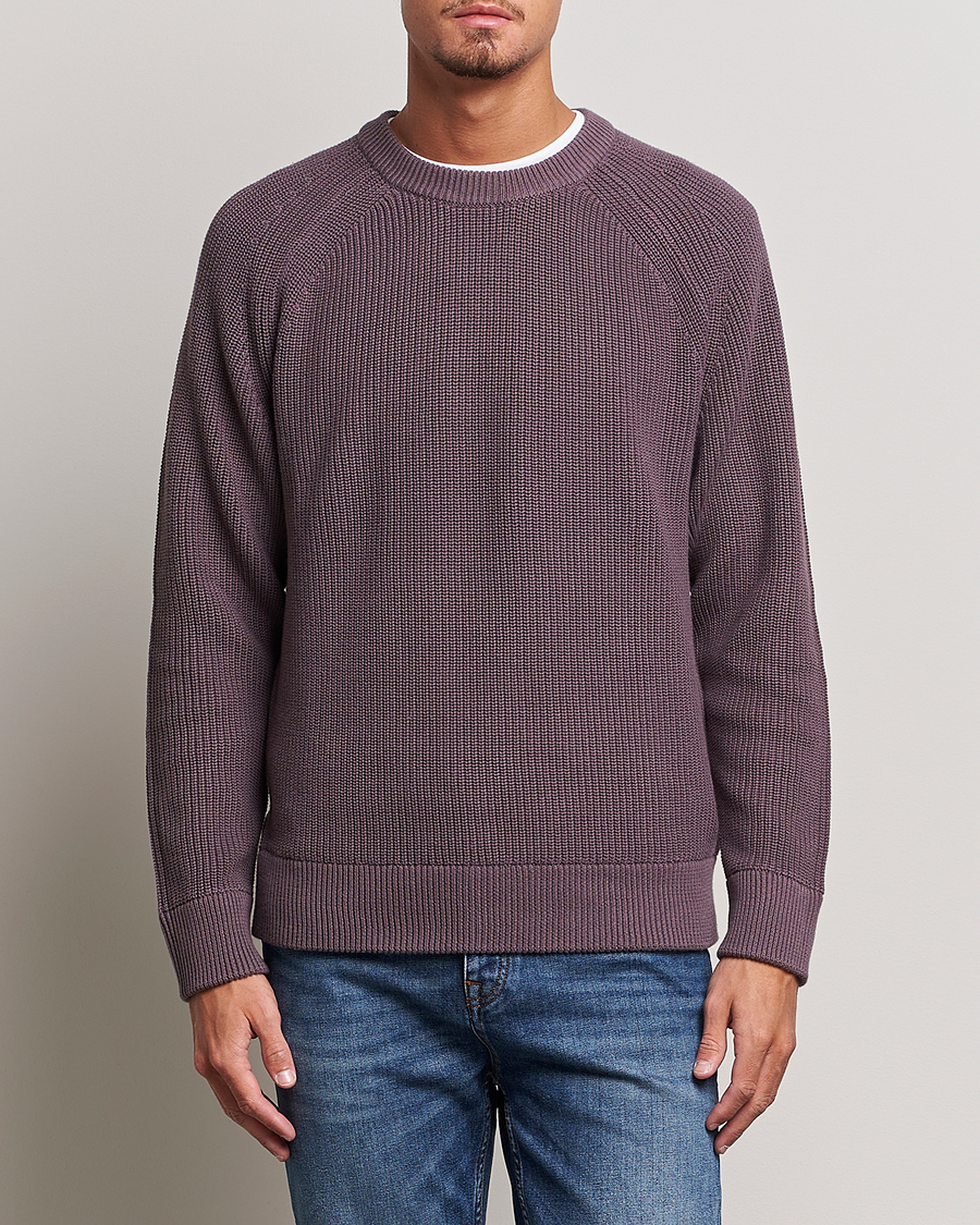 Herre | Trøjer | NN07 | Jacobo Organic Cotton Knitted Sweater Purple Brown