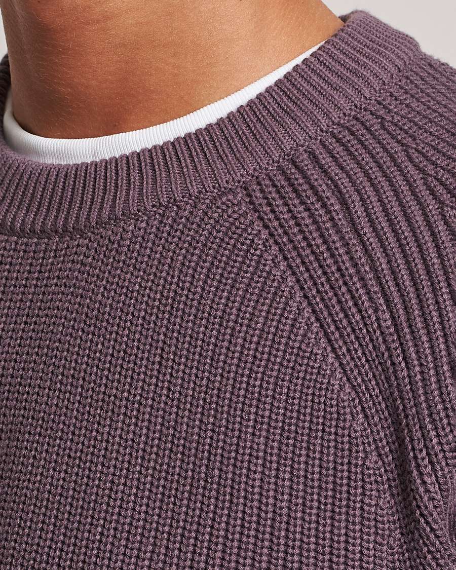 Herre | Trøjer | NN07 | Jacobo Organic Cotton Knitted Sweater Purple Brown