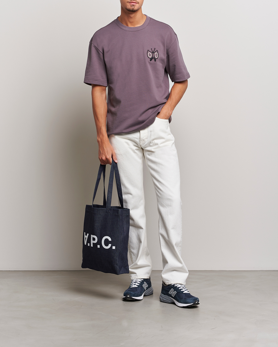 Herre | T-Shirts | NN07 | Alan Heavy T-Shirt Purple Brown