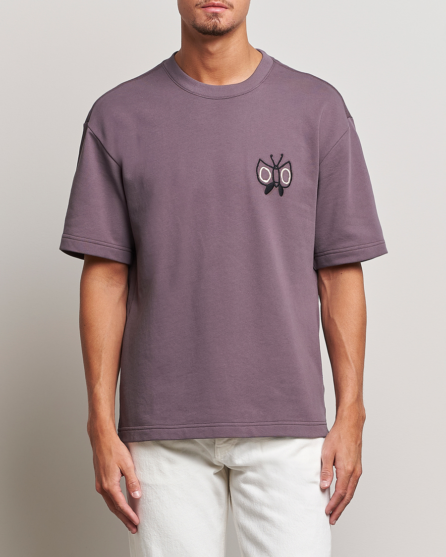 Herre | T-Shirts | NN07 | Alan Heavy T-Shirt Purple Brown