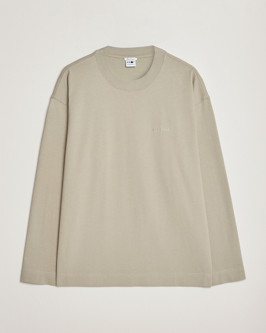 Herre | T-Shirts | NN07 | Benja Pima Cotton Long Sleeve T-Shirt London Fog