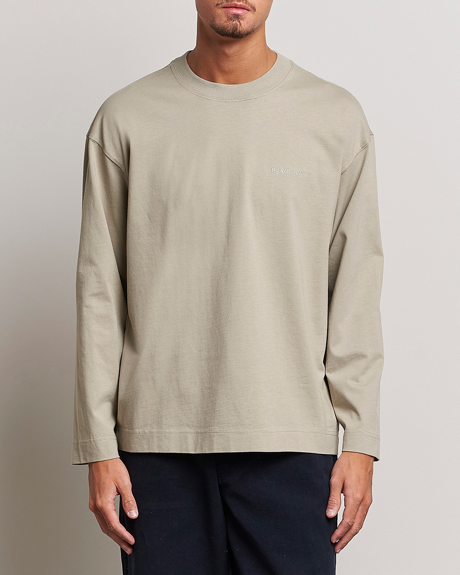 Herre | T-Shirts | NN07 | Benja Pima Cotton Long Sleeve T-Shirt London Fog