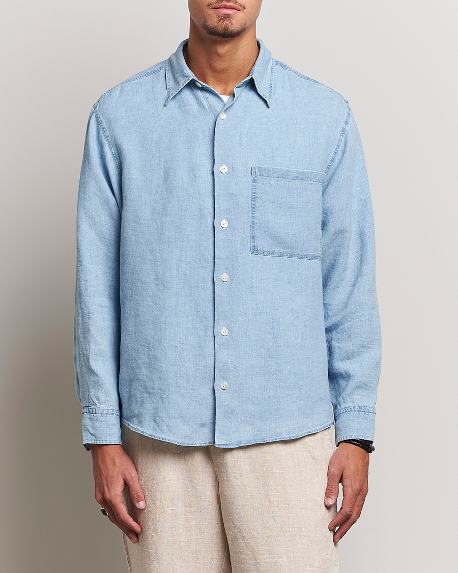 Herre | Skjorter | NN07 | Quinn Linen Shirt Light Indigo