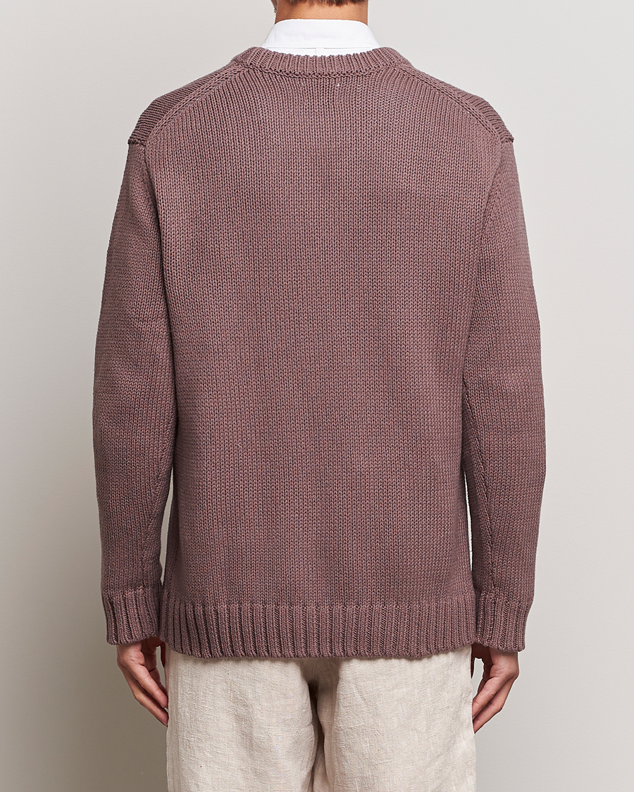 Herre | Trøjer | NN07 | Jasper Knitted Cotton Sweatshirt Purple Brown