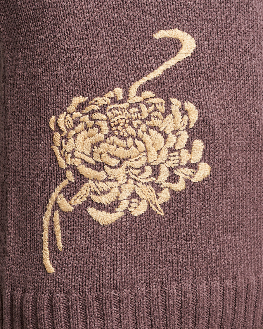 Herre | Trøjer | NN07 | Jasper Knitted Cotton Sweatshirt Purple Brown