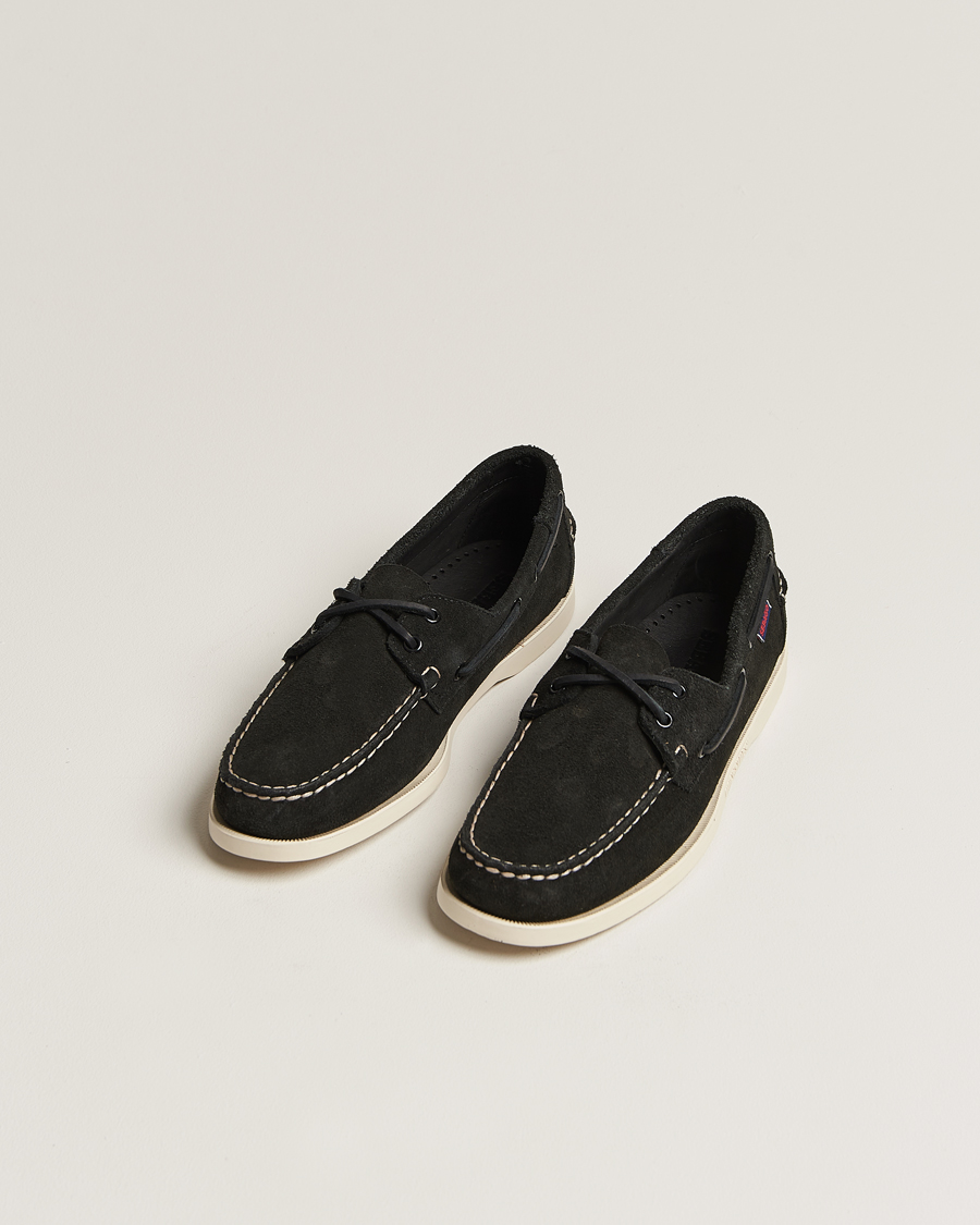 Herre | Sko i ruskind | Sebago | Docksides Suede Boat Shoe Black