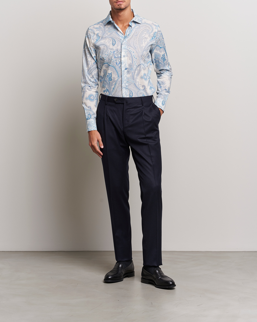 Herre | Skjorter | Etro | Slim Fit Paisley Shirt Azzurro