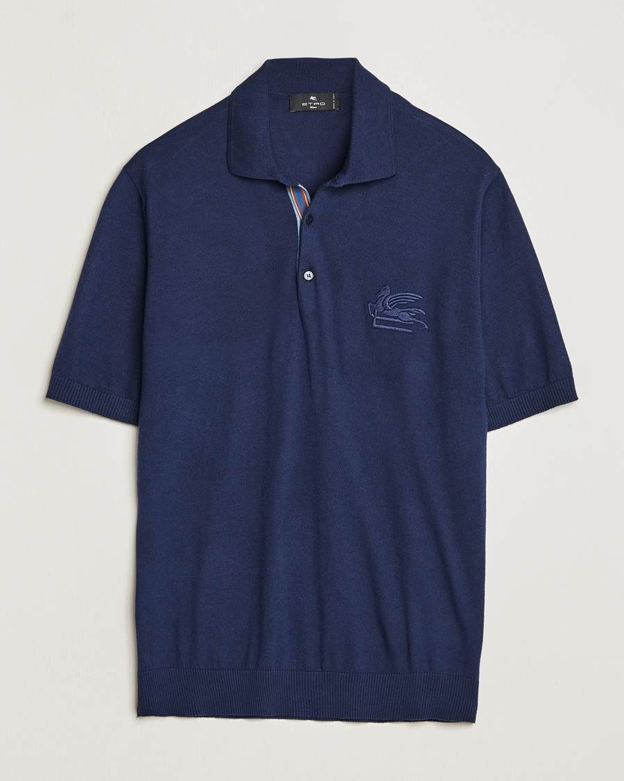Herre | Polotrøjer | Etro | Cotton/Cashmere Polo Navy
