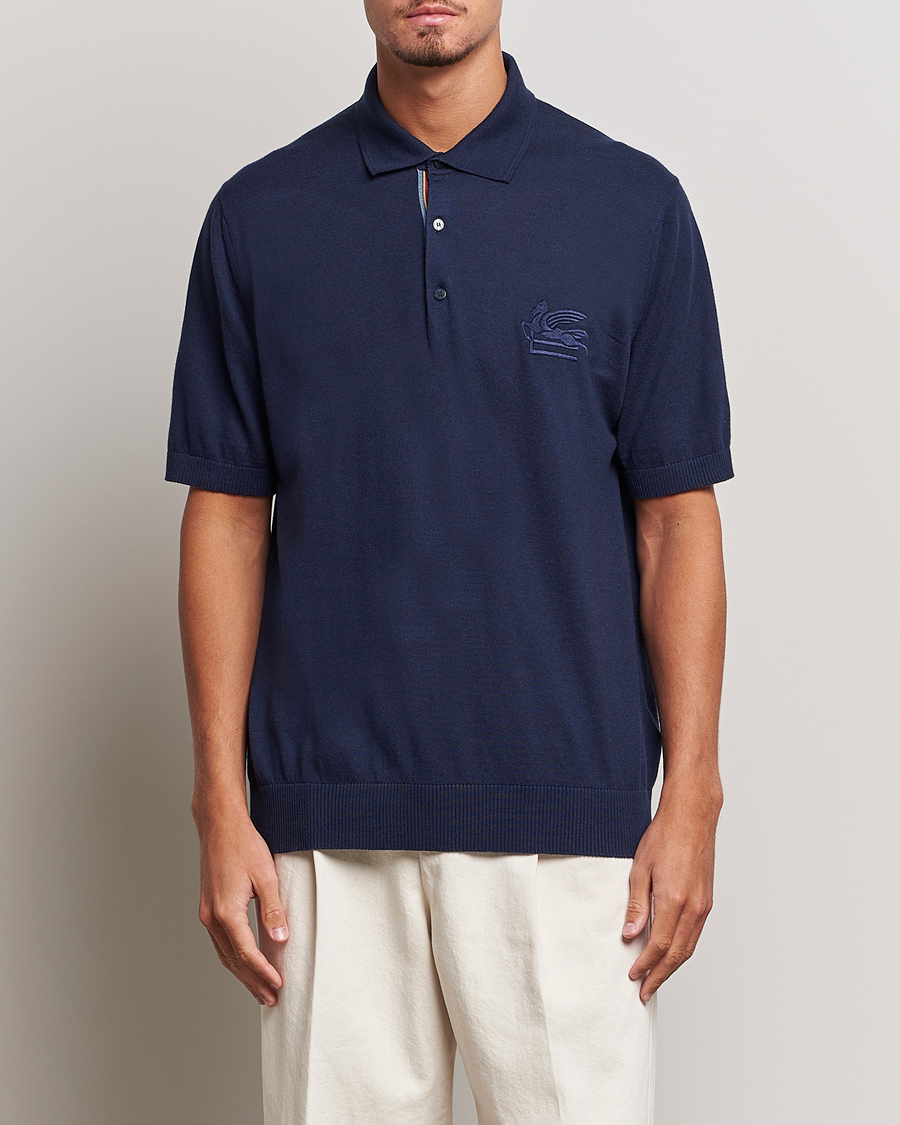 Herre | Polotrøjer | Etro | Cotton/Cashmere Polo Navy