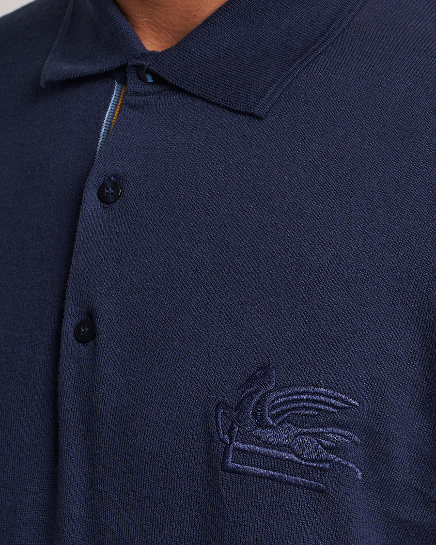 Herre | Polotrøjer | Etro | Cotton/Cashmere Polo Navy