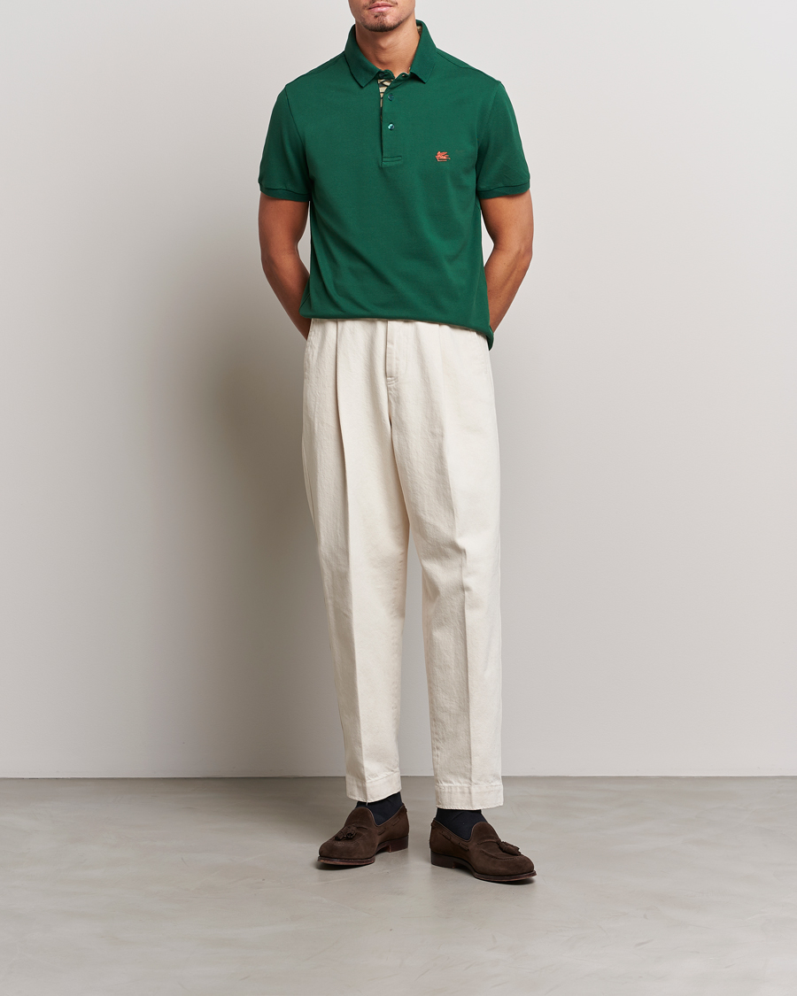 Herre | Polotrøjer | Etro | Short Sleeve Contrast Polo Dark Green