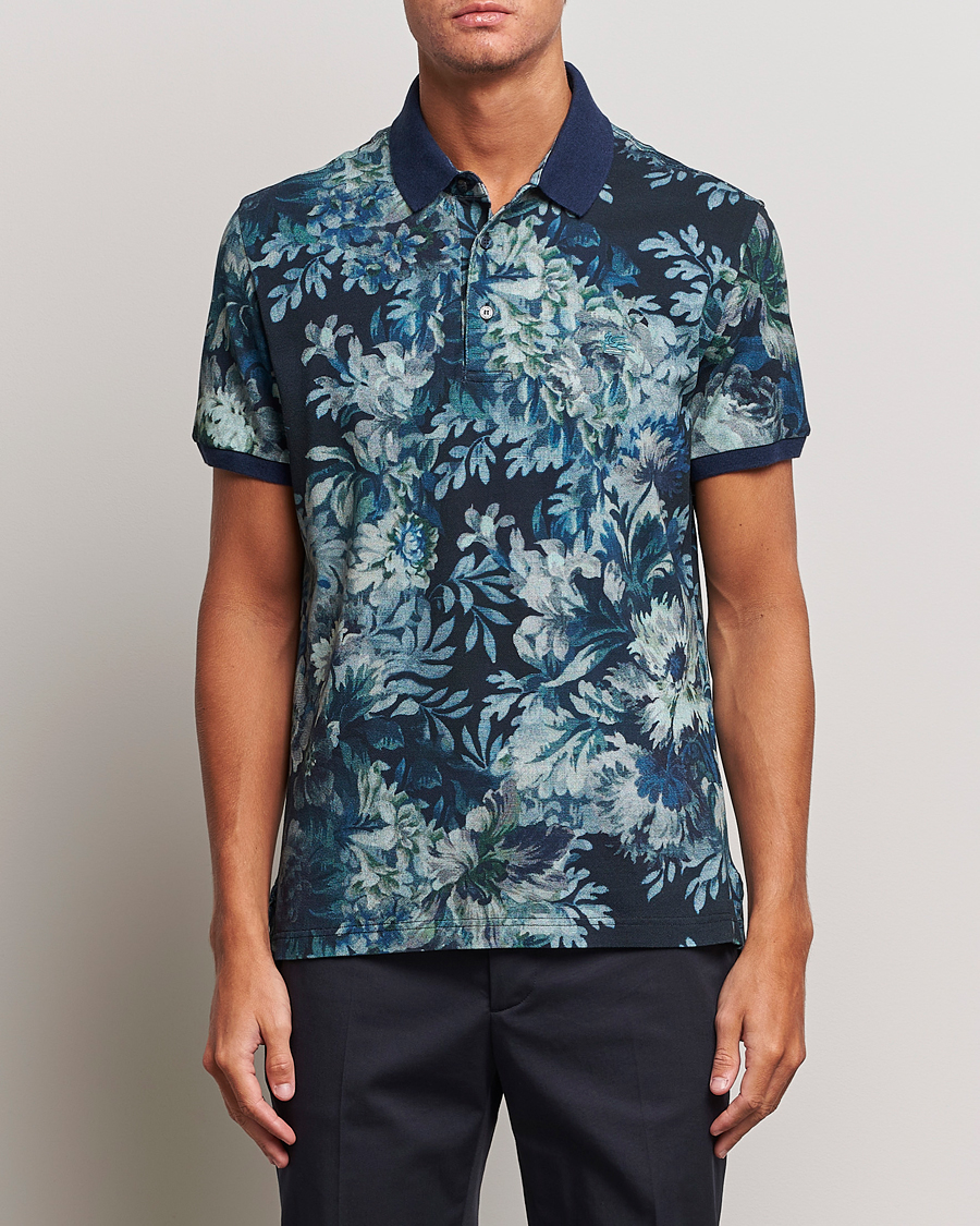 Herre | Polotrøjer | Etro | Short Sleeve Printed Polo Dark Blue
