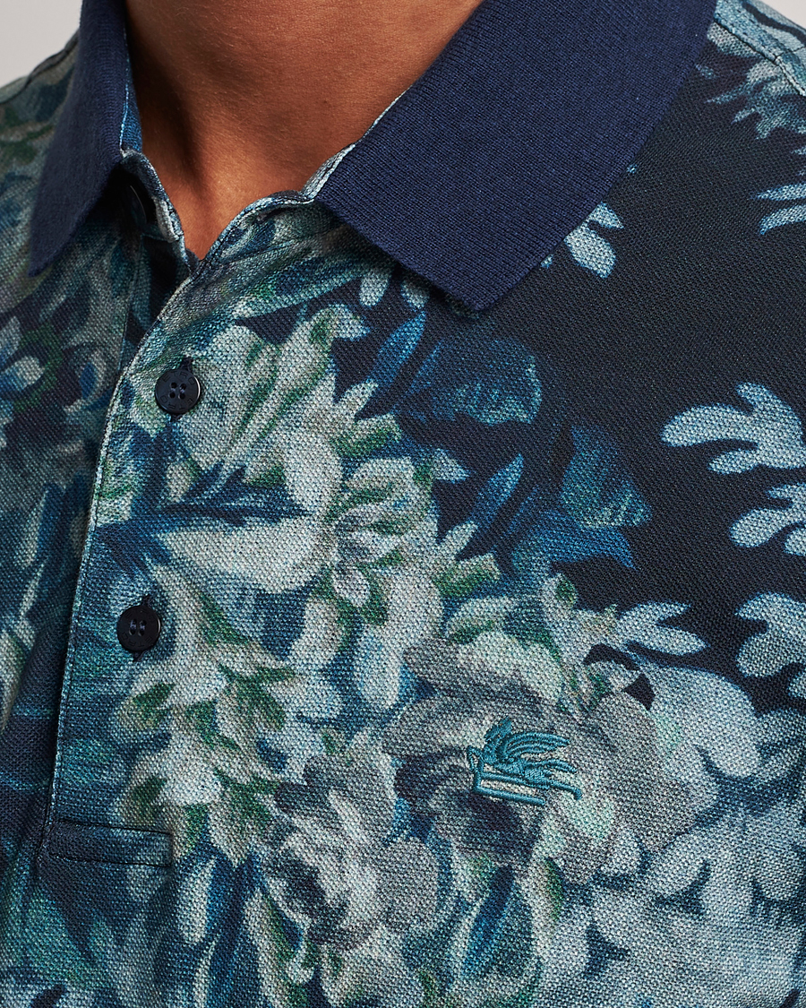 Herre | Polotrøjer | Etro | Short Sleeve Printed Polo Dark Blue