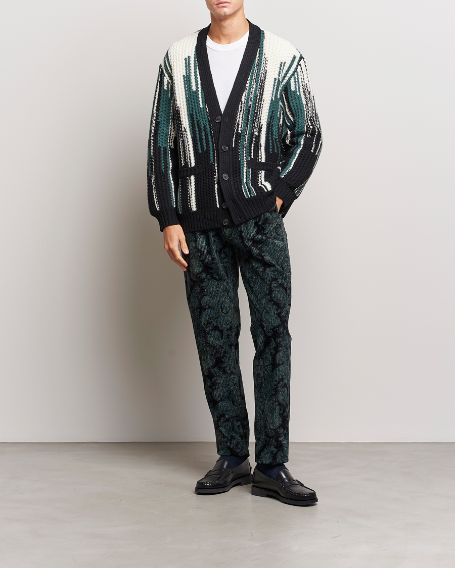Herre | Bukser | Etro | Tailored Paisley Corduroy Trousers Dark Blue