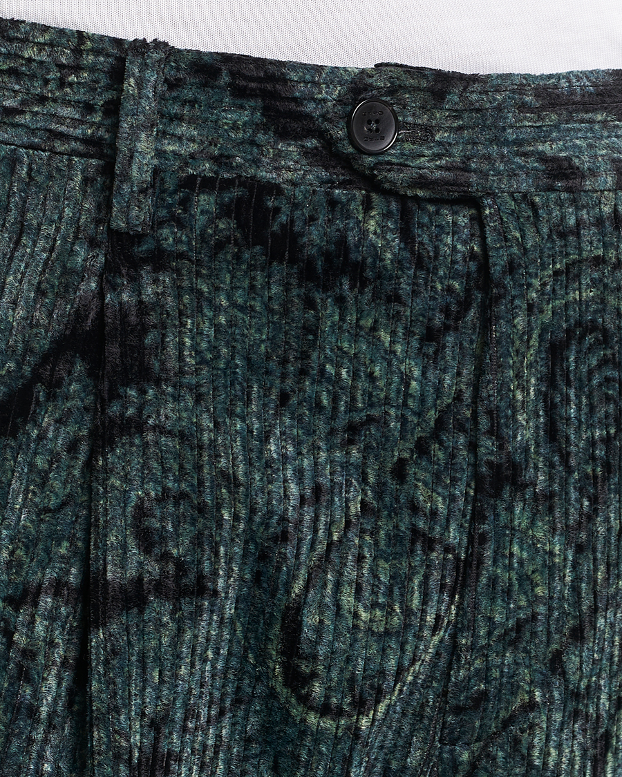 Herre | Bukser | Etro | Tailored Paisley Corduroy Trousers Dark Blue