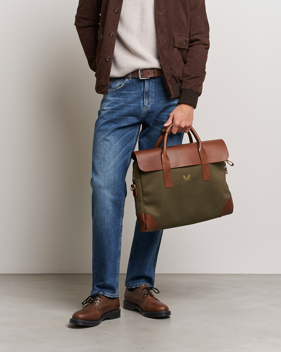 Men |  | Bennett Winch | Canvas Briefcase Olive