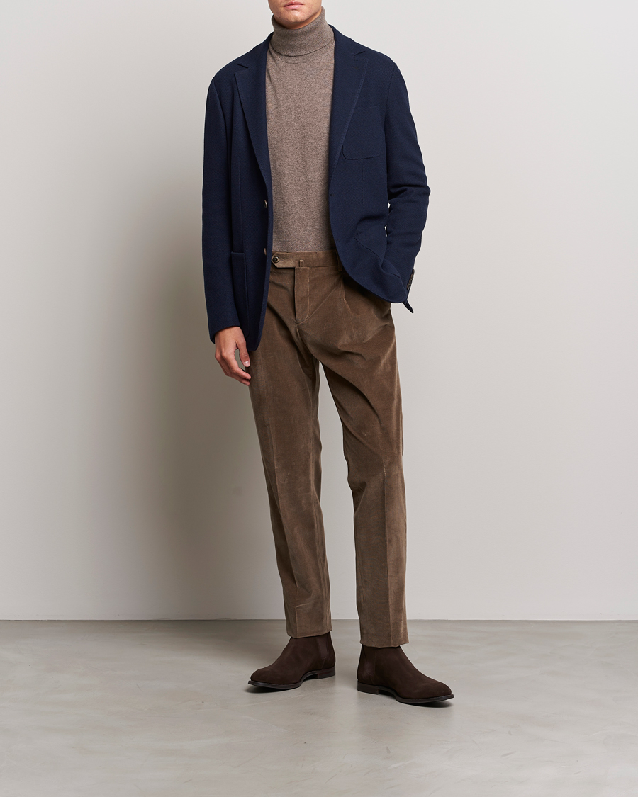 Herre | Blazere & jakker | Canali | Structured Wool Jersey Jacket Navy