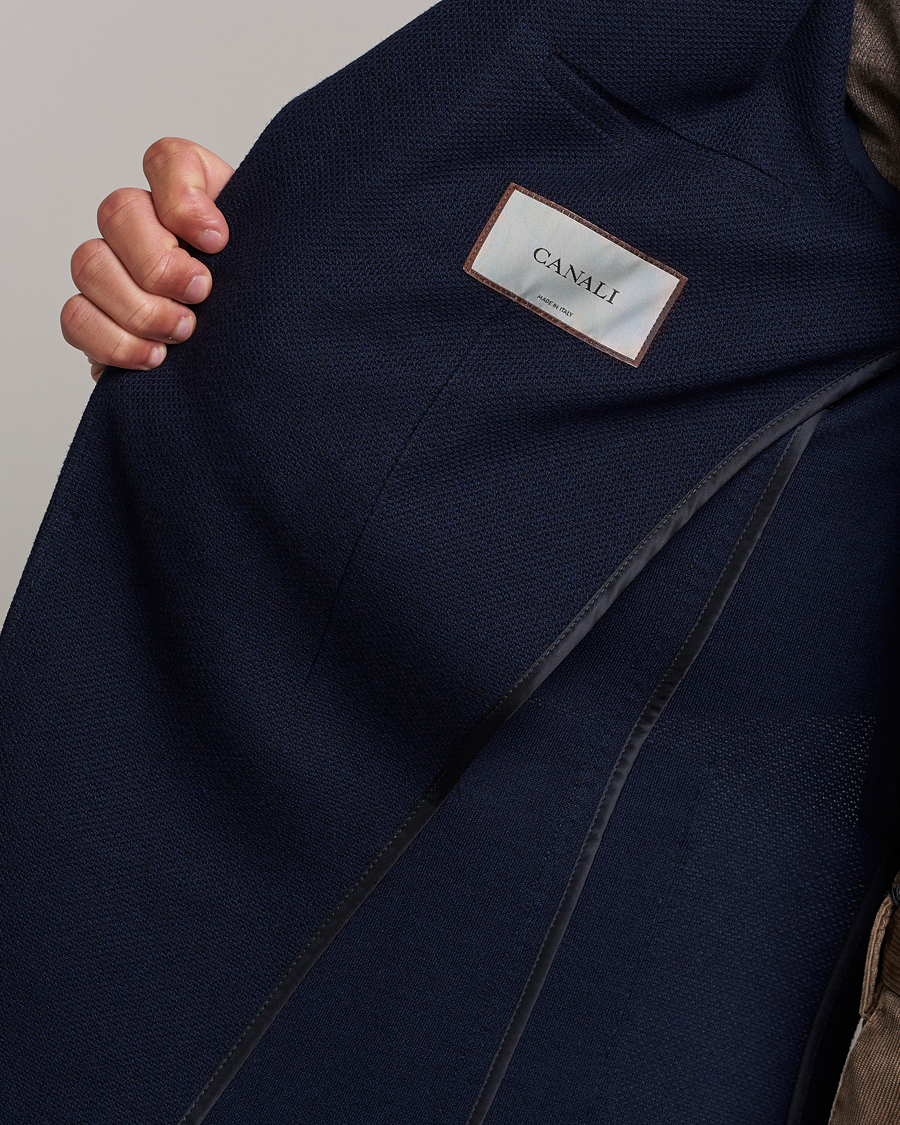 Herre | Blazere & jakker | Canali | Structured Wool Jersey Jacket Navy