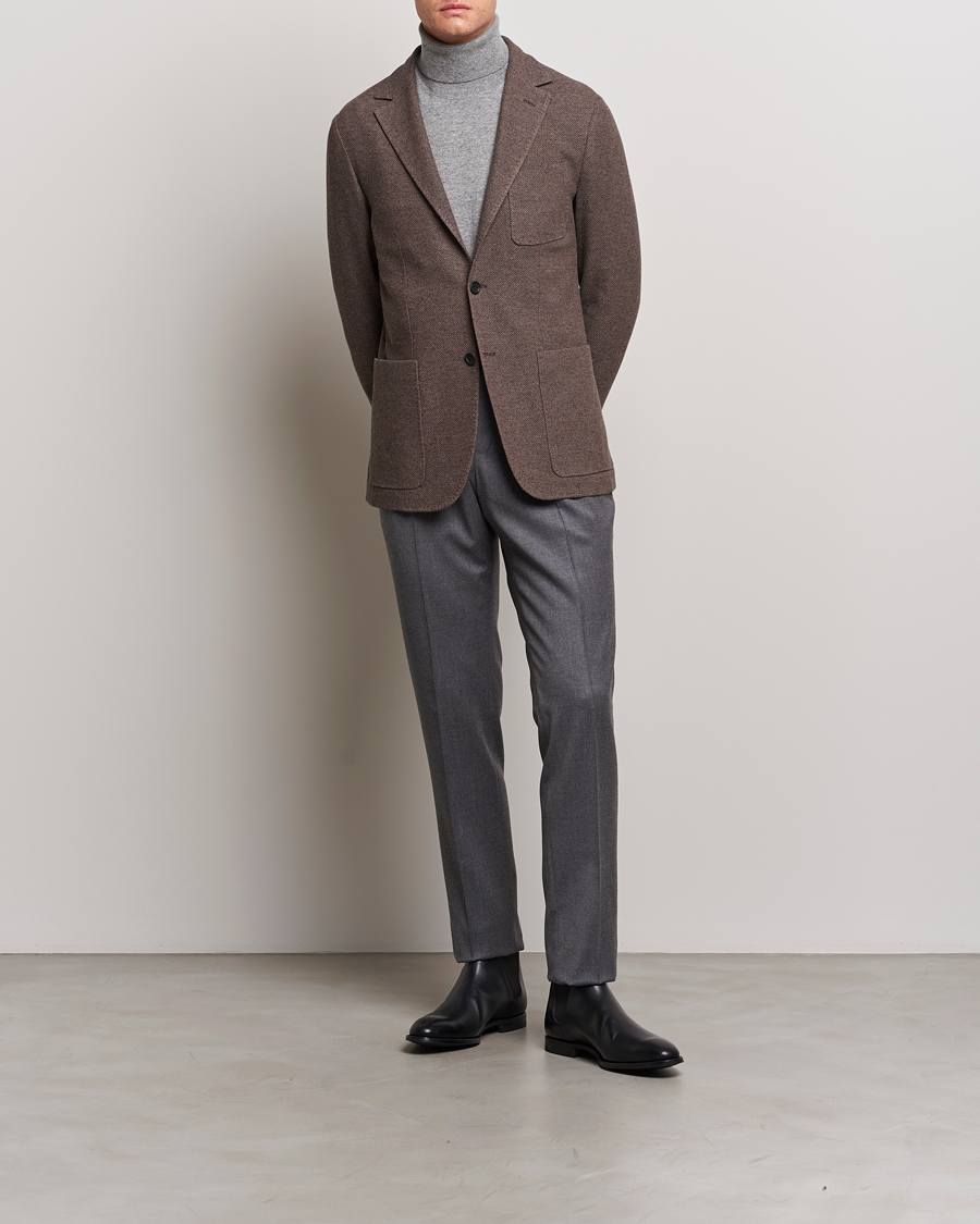 Herre | Blazere & jakker | Canali | Structured Wool Jersey Jacket Beige