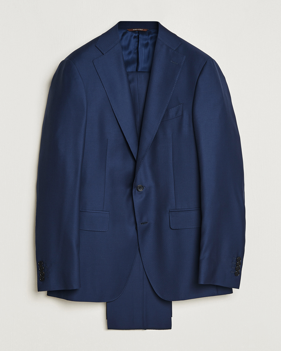 Herre | Jakkesæt | Canali | Super 130s Wool Capri Suit Dark Blue