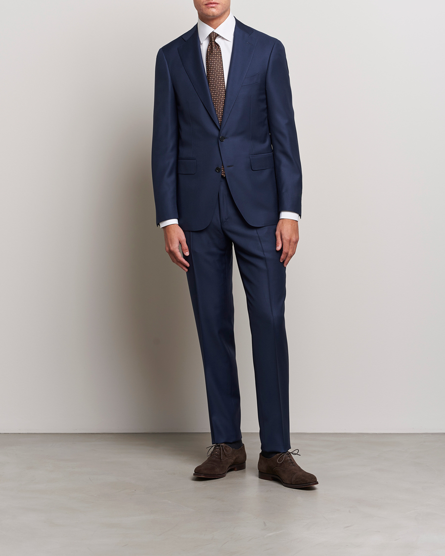 Herre | Jakkesæt | Canali | Super 130s Wool Capri Suit Dark Blue