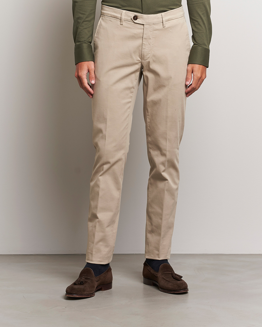 Herre | Bukser | Canali | Regular Fit Stretch Chinos Beige
