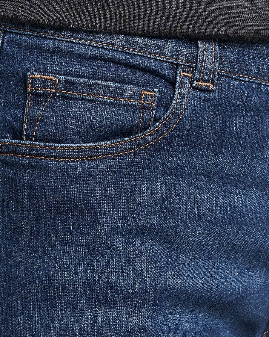 Herre | Jeans | Canali | Slim Fit Stretch Jeans Medium Blue Wash