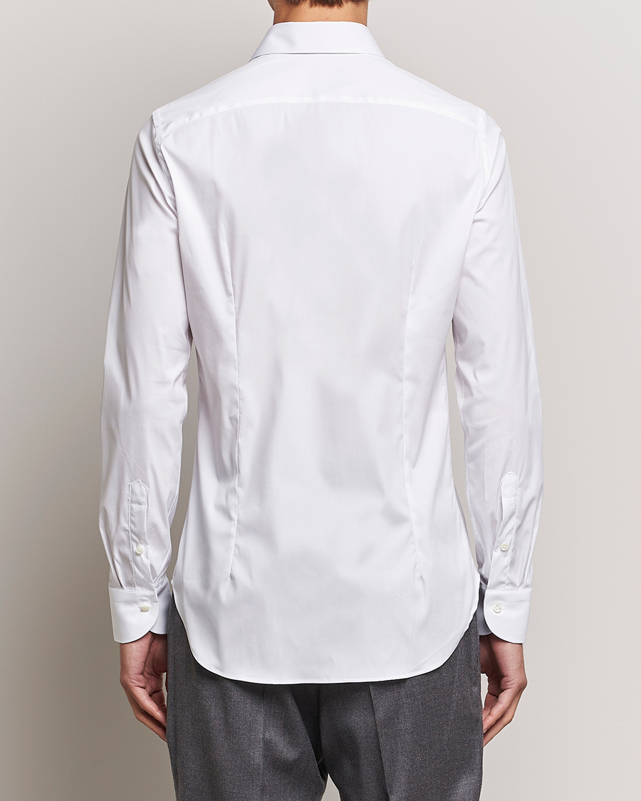 Herre | Skjorter | Canali | Slim Fit Cotton/Stretch Shirt White