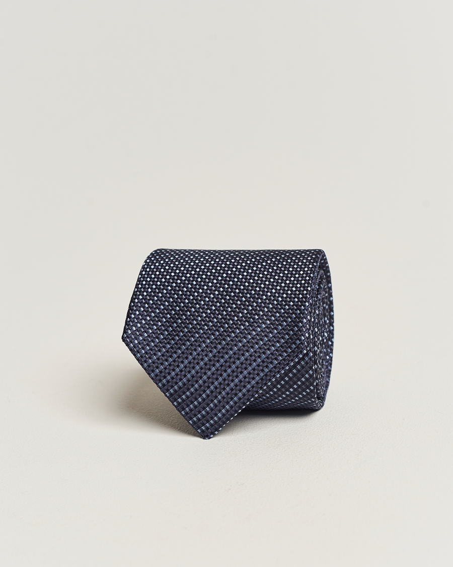 Herre | Canali Structured Silk Tie Navy | Canali | Structured Silk Tie Navy