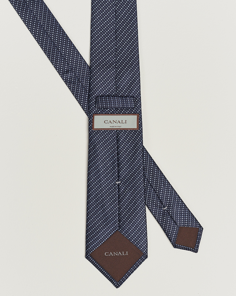Herre | Canali Structured Silk Tie Navy | Canali | Structured Silk Tie Navy