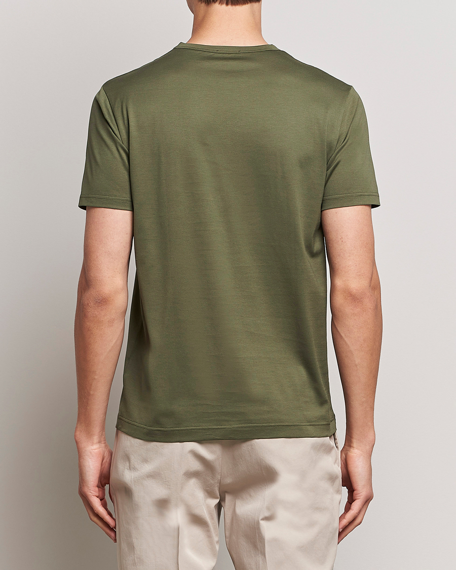 Herre | T-Shirts | Sunspel | Crew Neck Cotton Tee Hunter Green