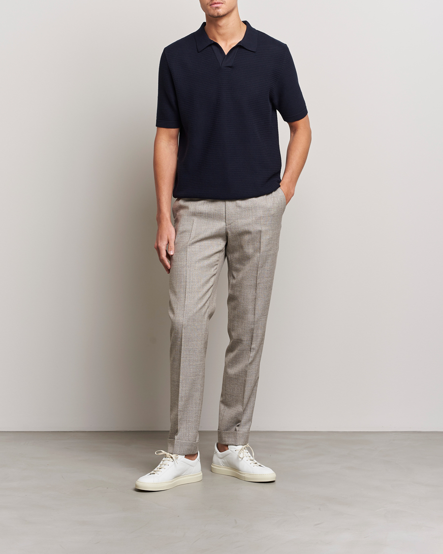 Herre | Polotrøjer | Sunspel | Knitted Polo Shirt Navy