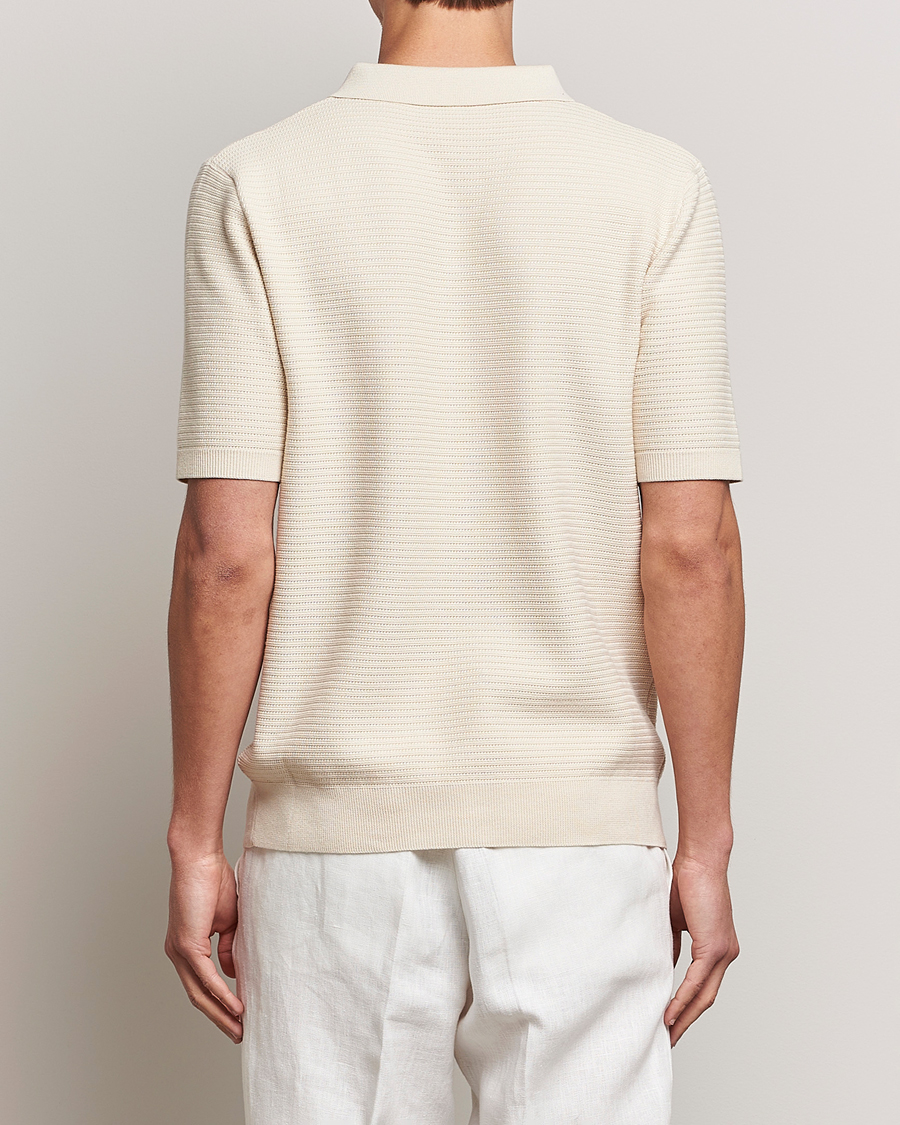 Herre | Polotrøjer | Sunspel | Knitted Polo Shirt Ecru