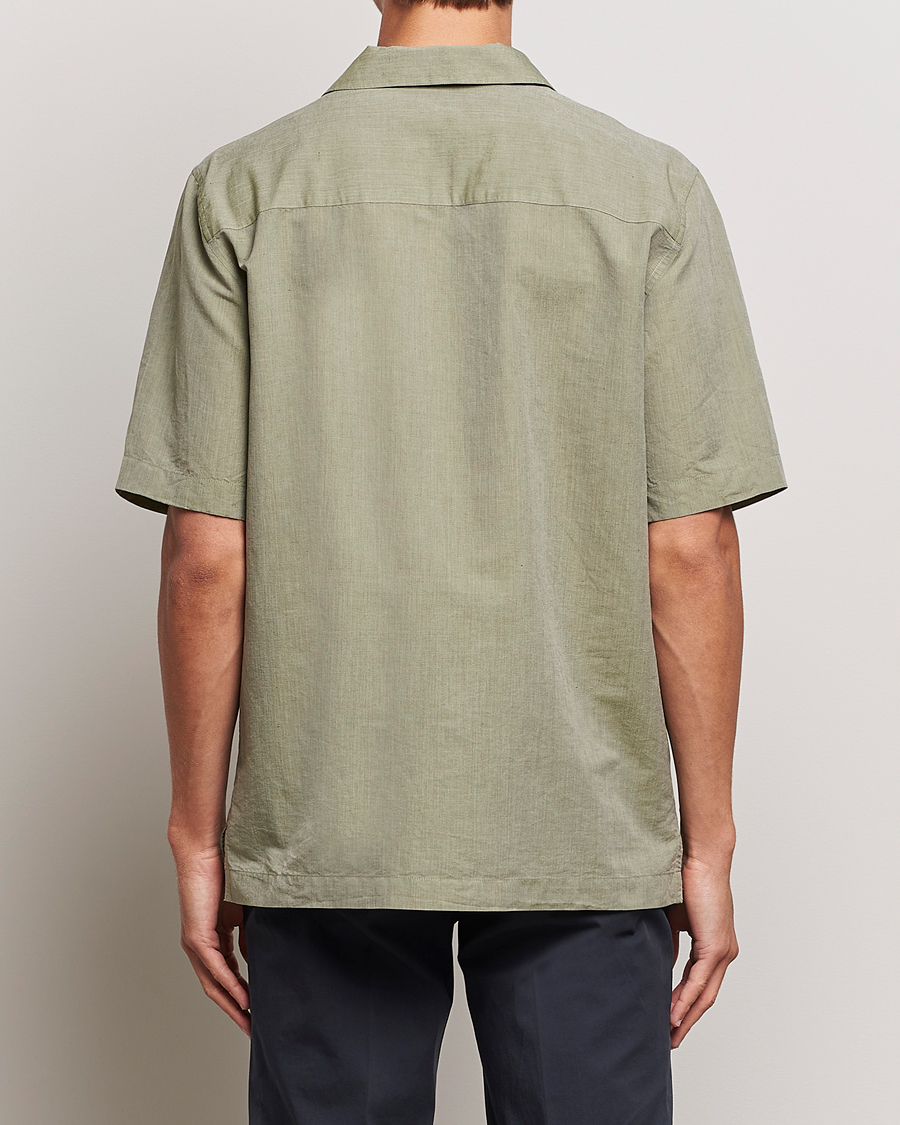 Herre | Skjorter | Sunspel | Lightweight Cotton/Linen Resort Shirt Hunter Green