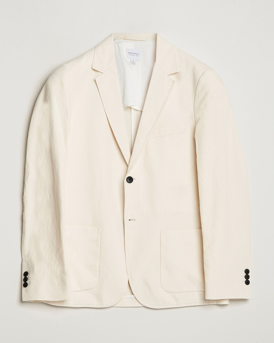 Herre | Blazere & jakker | Sunspel | Unconstructed Cotton/Linen Blazer Undyed
