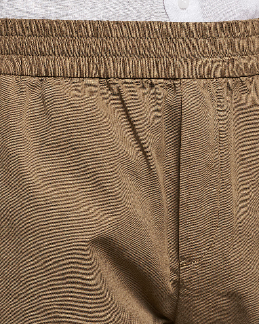 Herre | Shorts | Sunspel | Cotton/Linen Drawstring Shorts Dark Tan