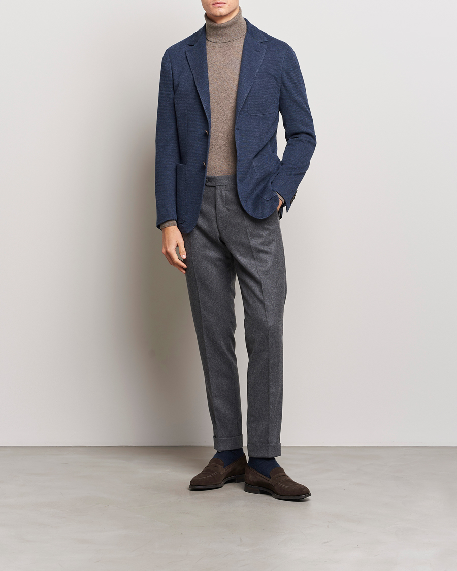 Herre | Blazere & jakker | Canali | Structured Jersey Jacket Blue