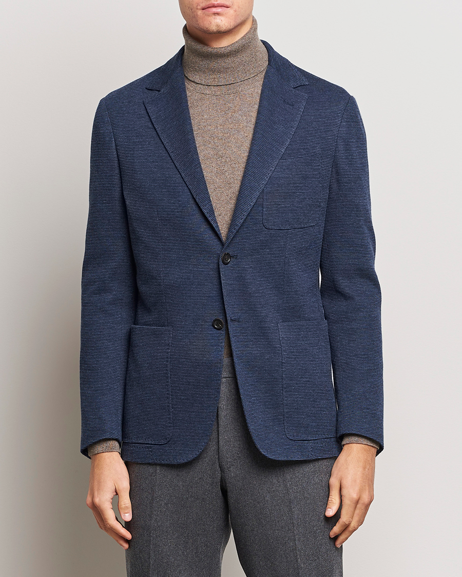 Herre | Blazere & jakker | Canali | Structured Jersey Jacket Blue