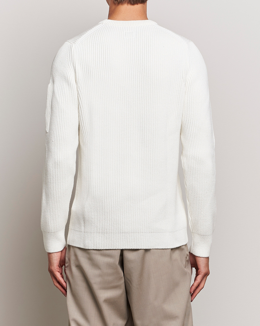 Herre | Trøjer | C.P. Company | Full Rib Knitted Cotton Crewneck White