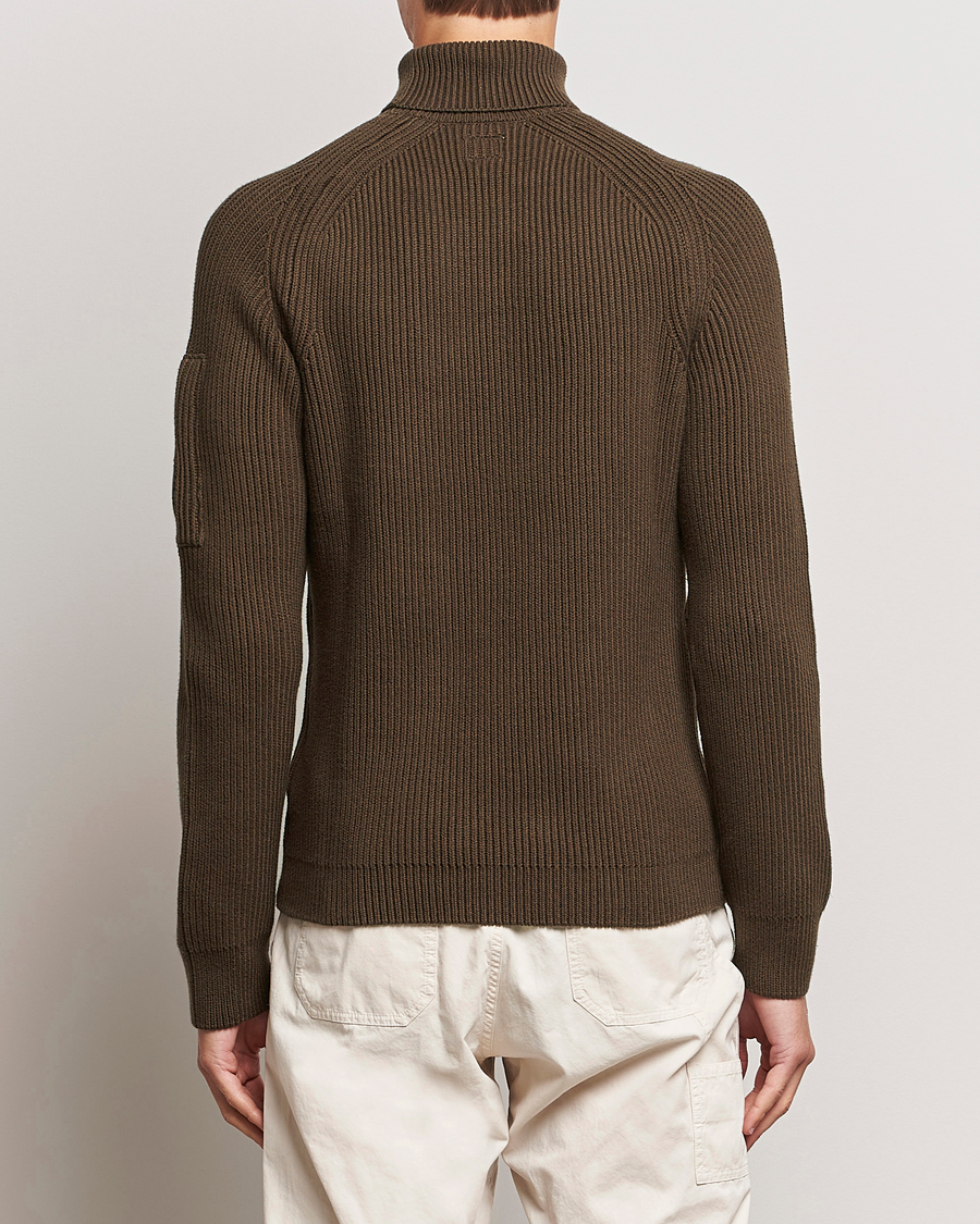 Herre | Trøjer | C.P. Company | Full Rib Knitted Cotton Rollneck Brown