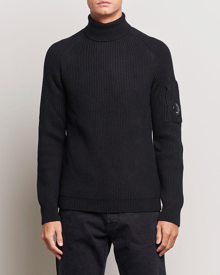 Herre | Trøjer | C.P. Company | Full Rib Knitted Cotton Rollneck Black