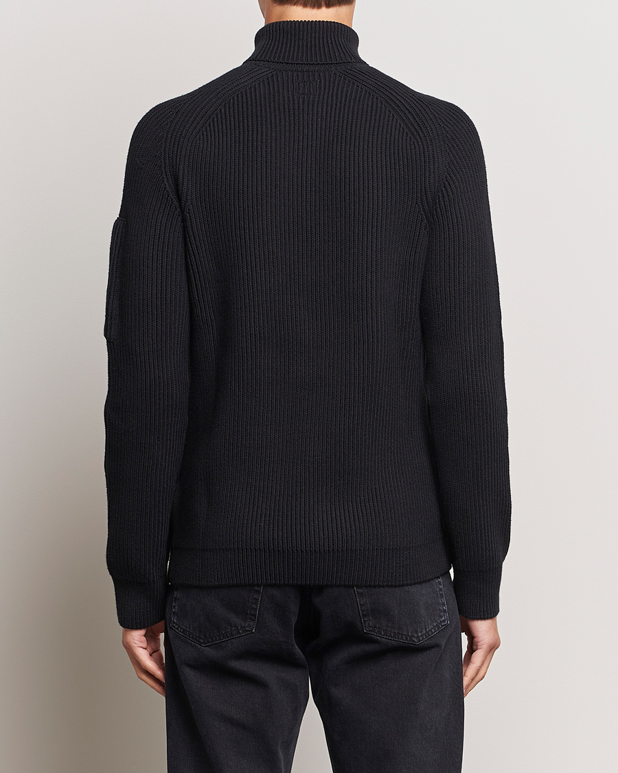 Herre | Trøjer | C.P. Company | Full Rib Knitted Cotton Rollneck Black