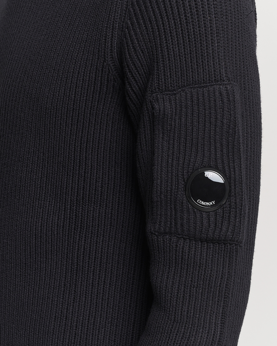 Herre | Trøjer | C.P. Company | Full Rib Knitted Cotton Rollneck Black