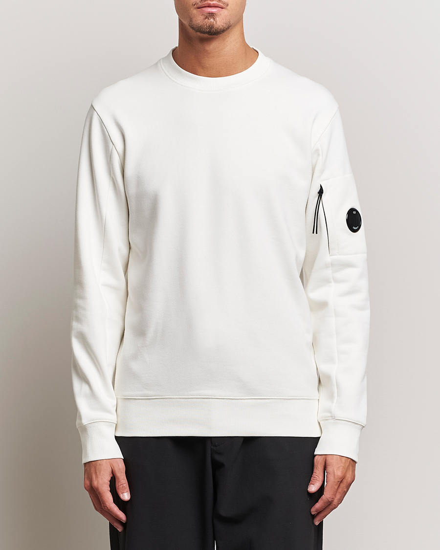 Herre | Trøjer | C.P. Company | Diagonal Raised Fleece Lens Sweatshirt White