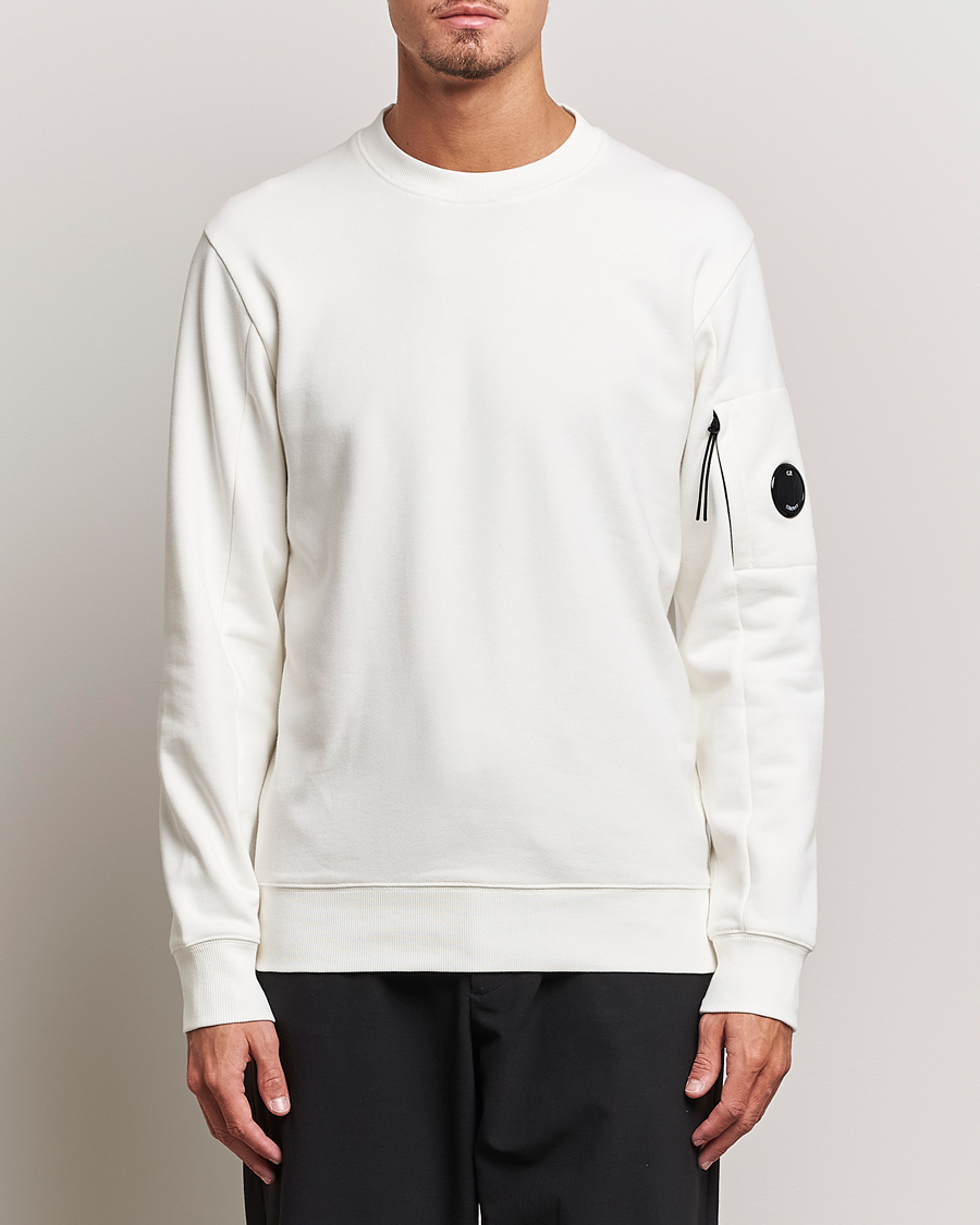 Herre | C.P. Company | C.P. Company | Diagonal Raised Fleece Lens Sweatshirt White