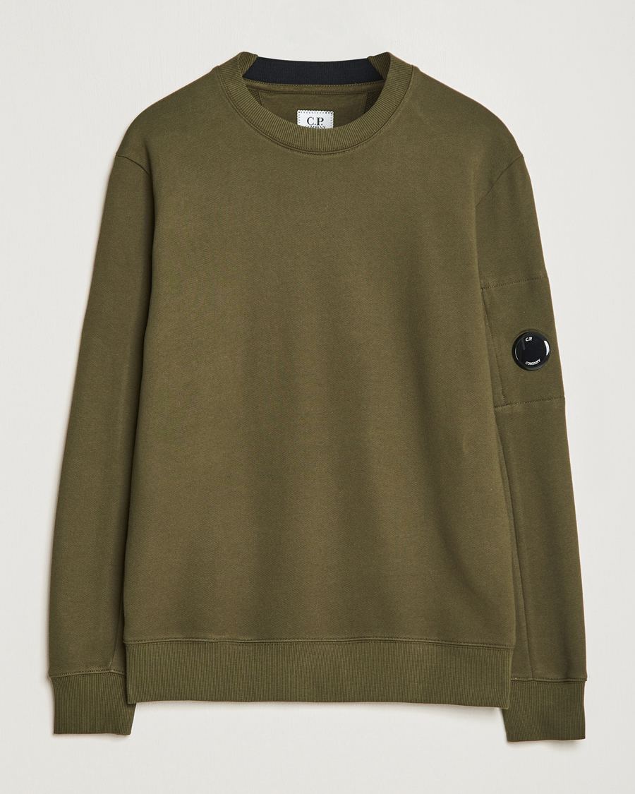 Herre | | C.P. Company | Diagonal Raised Fleece Lens Sweatshirt Military Green