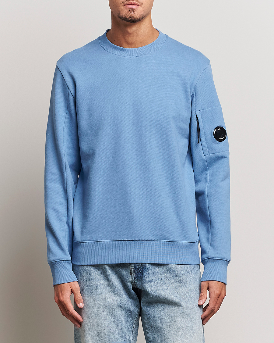 Herre | Sweatshirts | C.P. Company | Diagonal Raised Fleece Lens Sweatshirt Blue