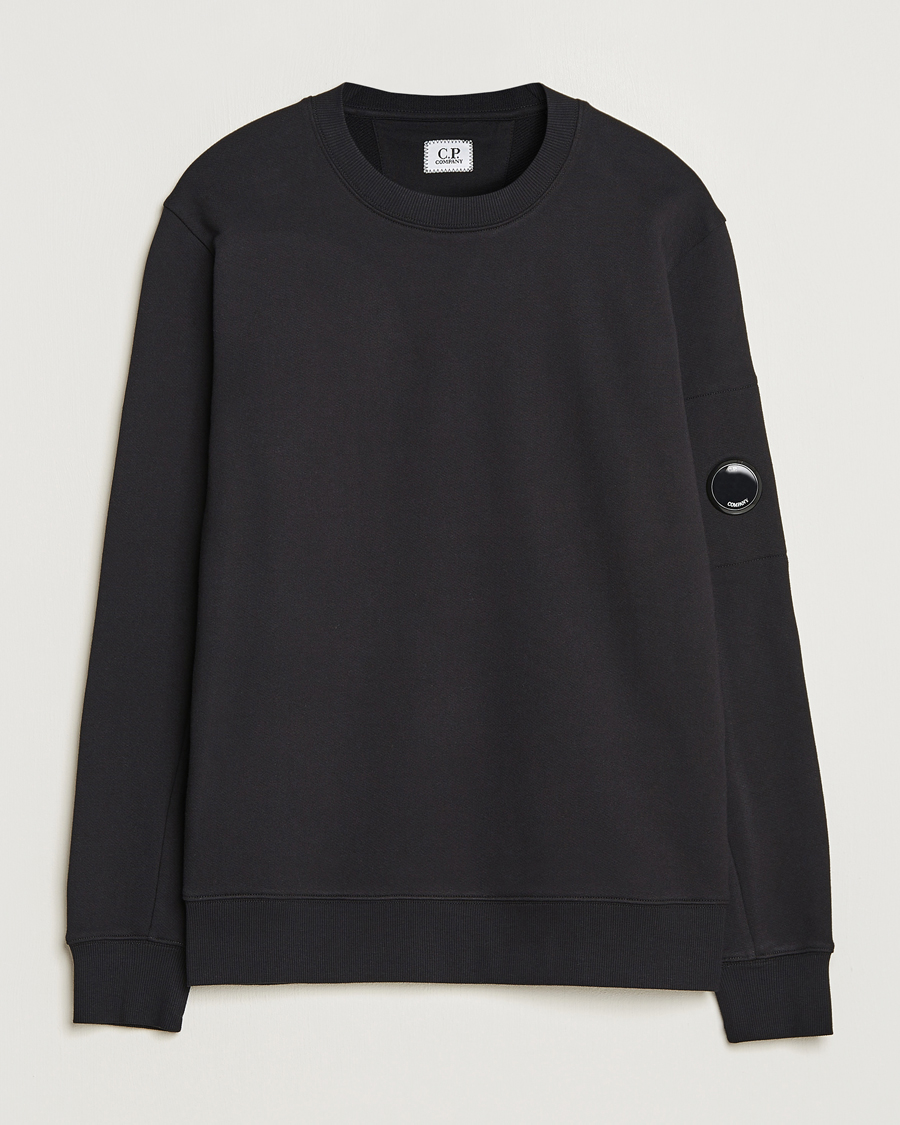 Herre | Trøjer | C.P. Company | Diagonal Raised Fleece Lens Sweatshirt Black
